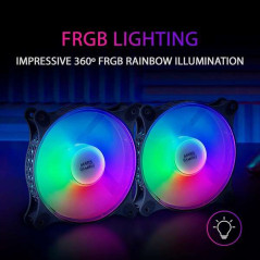 Mars Gaming Kit de 2 Espectaculares Ventiladores FRGB RAINBOW 360 - 120x120x25mm